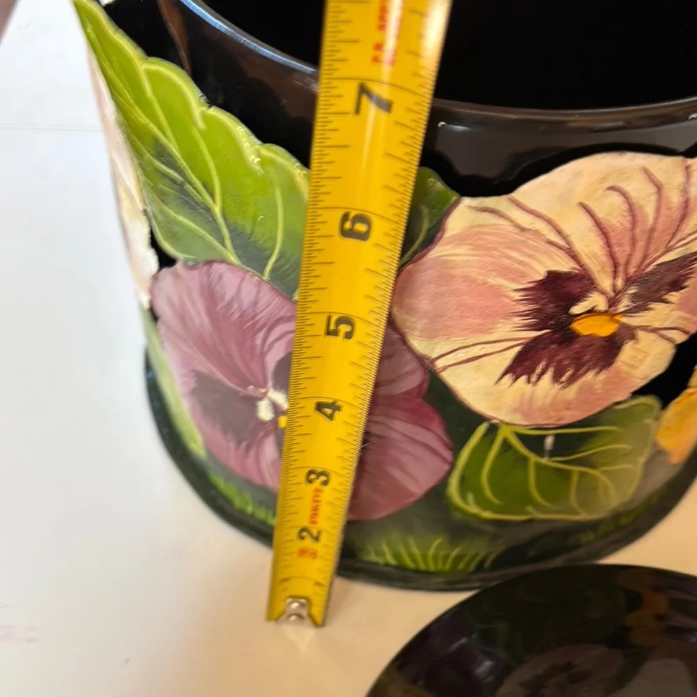 Floral Ceramic /Metal hand painted Canister Set - Multicolor - Picture 7 of 12